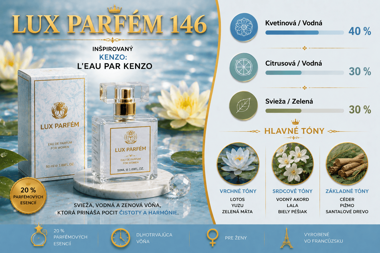 Lux Parfém 146 – Inšpirovaný Kenzo: LEau par Kenzo
